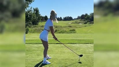 paige spiranac in a thong|Paige Spiranac goes braless and risks wardrobe malfunction as。